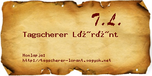 Tagscherer Lóránt névjegykártya