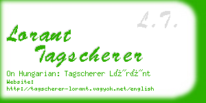 lorant tagscherer business card